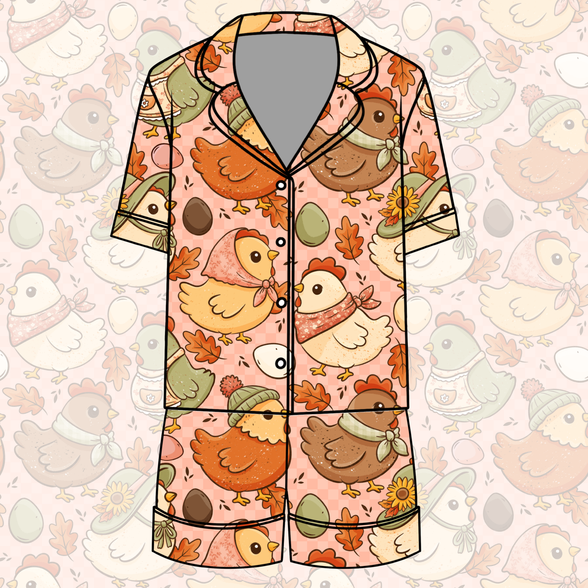 Cozy Cluck Button Down Pajamas