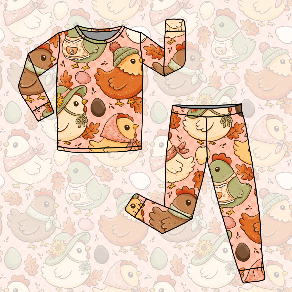 Cozy Cluck Long Sleeve Pajamas