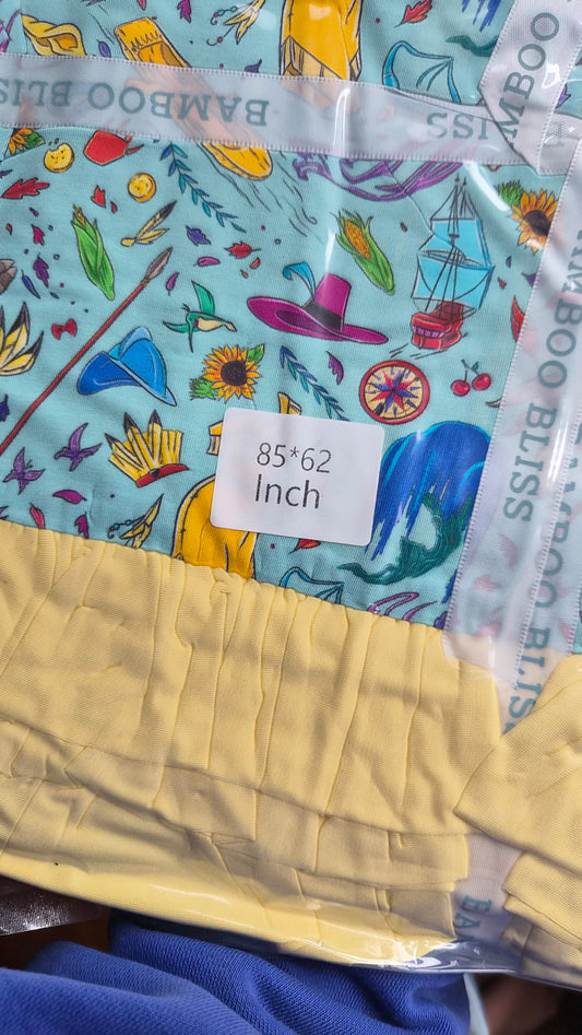 BRAND NEW Bamboo Bliss 85x62 Inch Pocahontas Inspired Ruffle Blanket