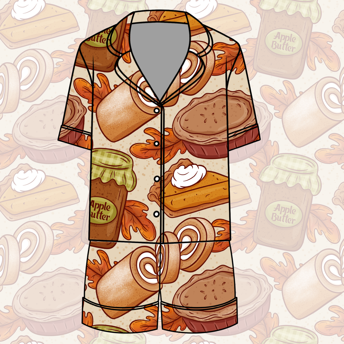 Fall Bake Shop Button Down Pajamas