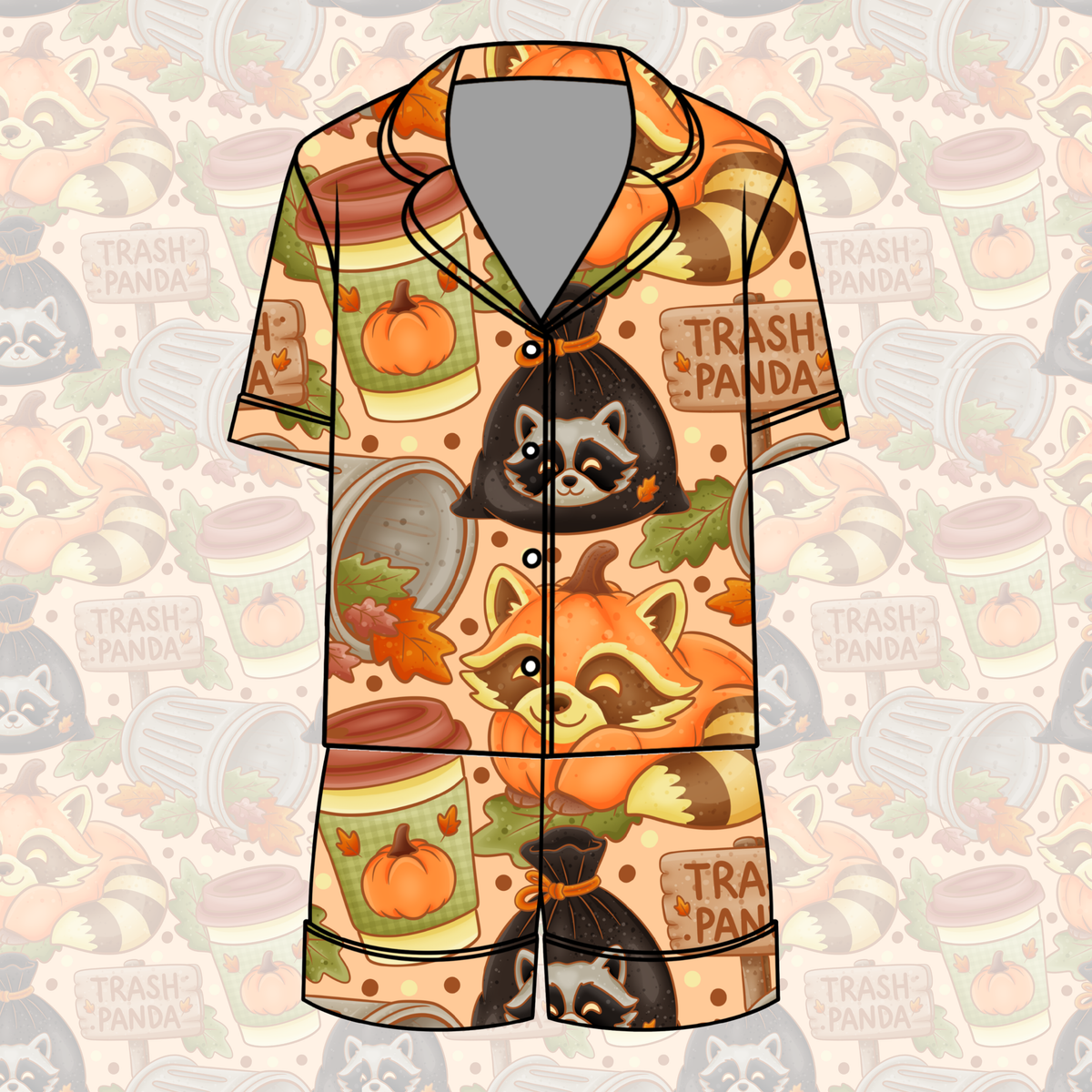 Trash Panda Button Down Pajamas