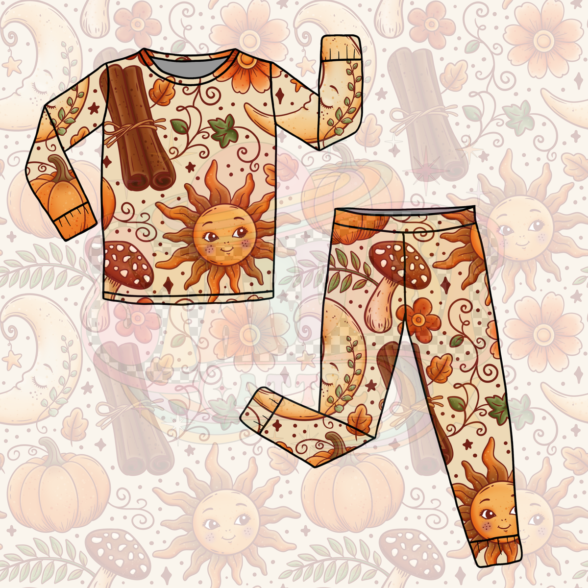 Harvest Moon Long Sleeve Pajamas
