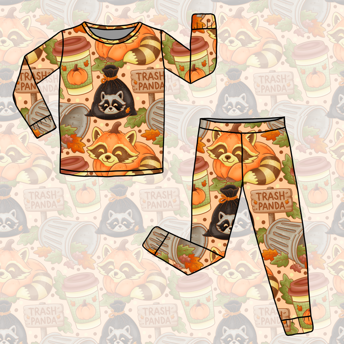 Trash Panda Long Sleeve Pajamas