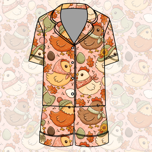 Cozy Cluck Button Down Pajamas