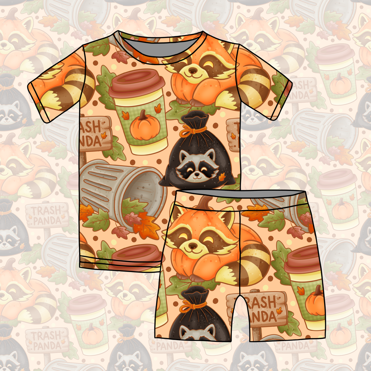 Trash Panda Short Sleeve Pajamas