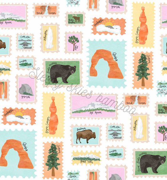 National Park Stamps Bamboo Loungewear