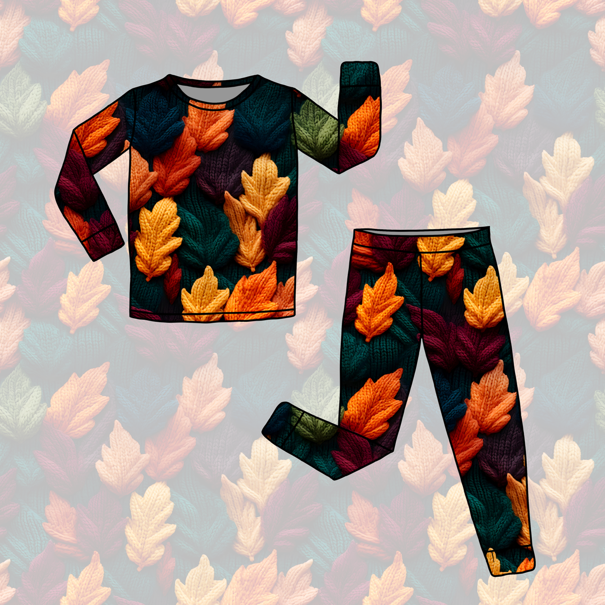Fall Foliage Long Sleeve Pajamas