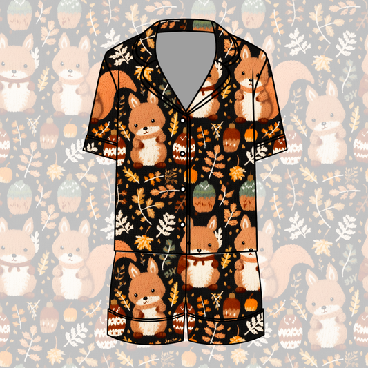 Acorn Season Button Down Pajamas