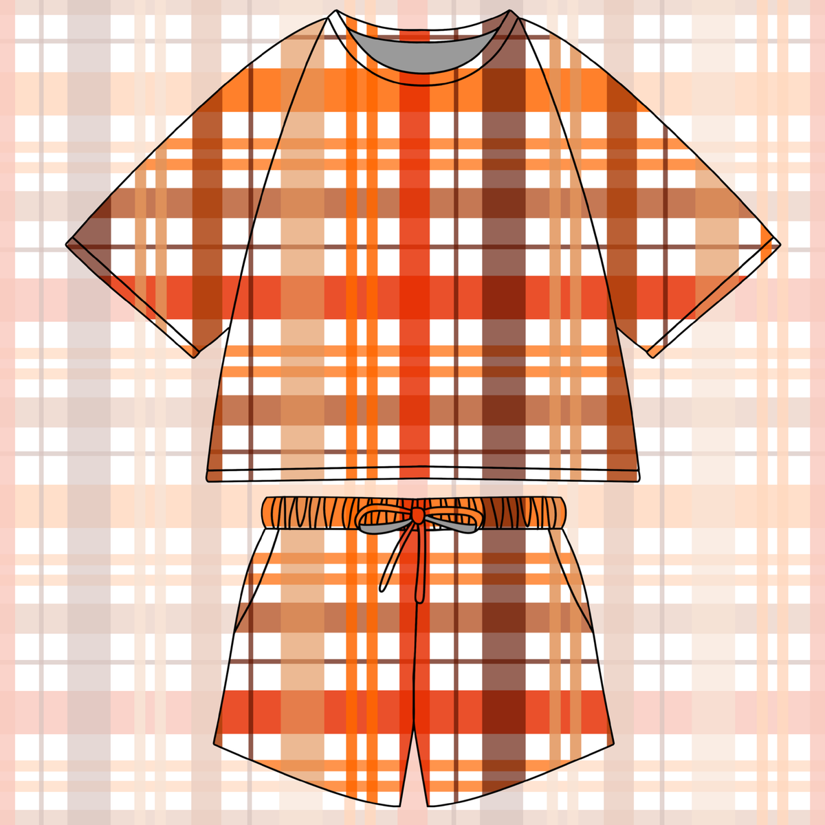 Pumpkin Patch Plaid Lounge Set