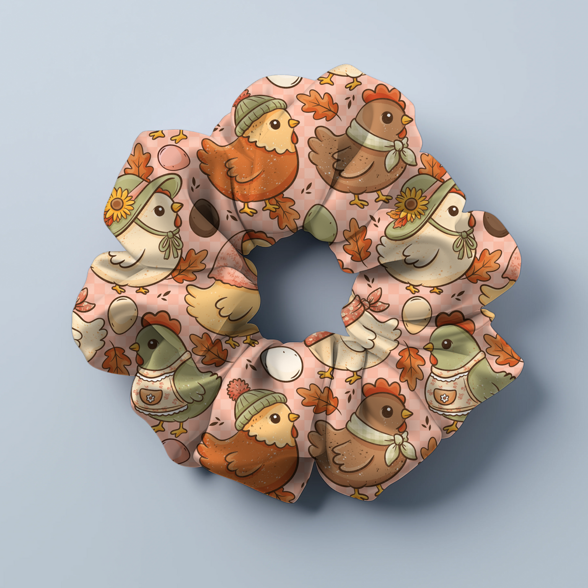 Cozy Cluck Bamboo Scrunchie