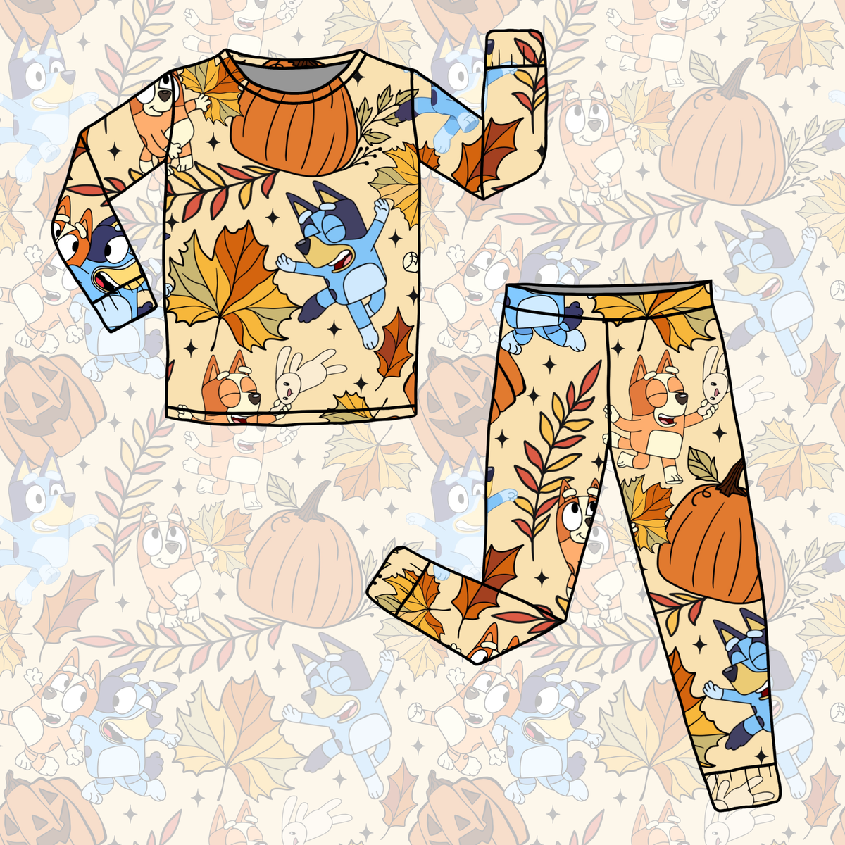 Heeler Harvest Long Sleeve Pajamas