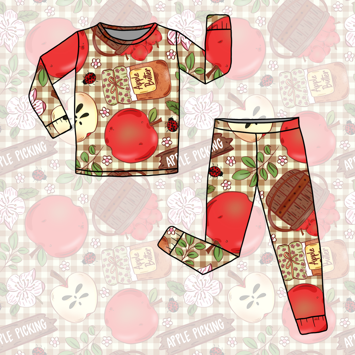 Apple Pickin Long Sleeve Pajamas