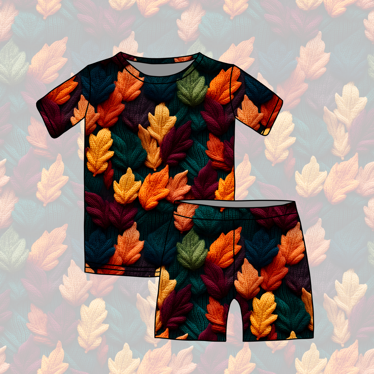 Fall Foliage Short Sleeve Pajamas