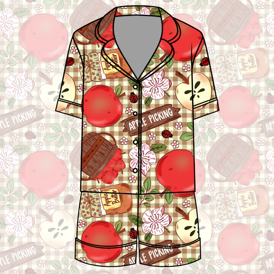 Apple Pickin Button Down Pajamas