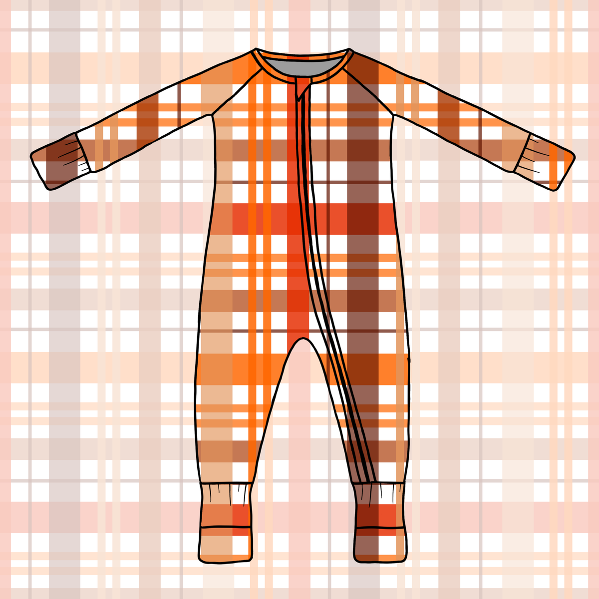 Pumpkin Patch Plaid Zippy