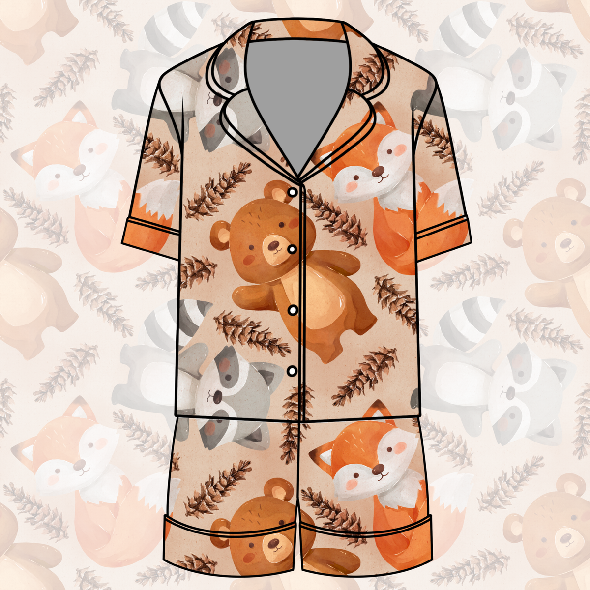Pinecone Pals Button Down Pajamas