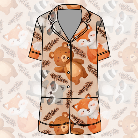 Pinecone Pals Button Down Pajamas
