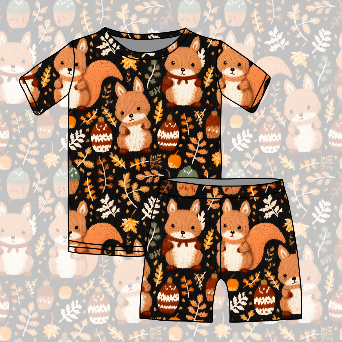 Acorn Season Short Sleeve Pajamas